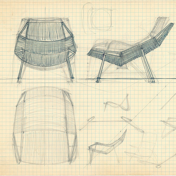 Design sketches for the Flag Halyard Chair © Hans J Wegners Tegnestue