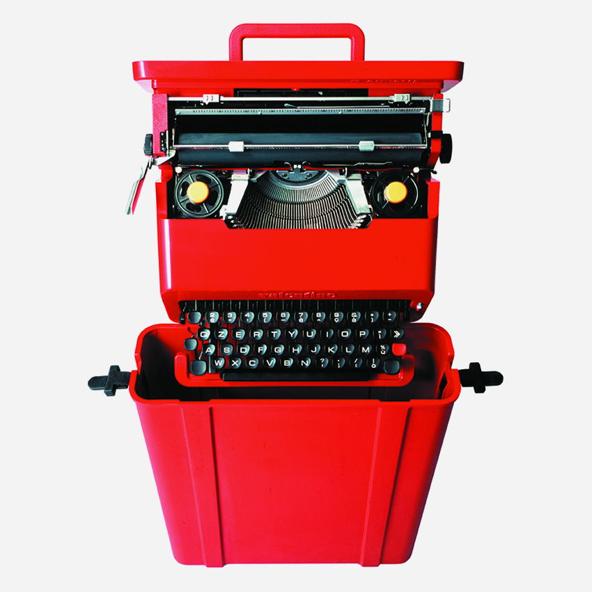 Valentine, Typewriter, Ettore Sottsass and Perry A. King, 1969, Manufacturer: Olivetti, © VG Bild-Kunst, Bonn 2024, Photo: Alberto Fioravanti, Courtesy: Studio Ettore Sottsass