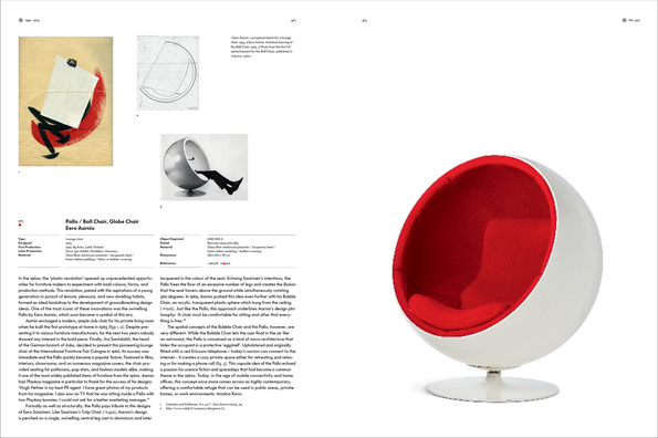 Beispielseite (Objekte) aus »Atlas des Möbeldesigns« © Vitra Design Museum, Grafik: Kobi Benezri Studio