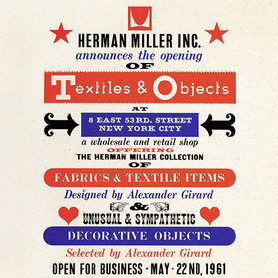 Herman Miller Textiles & Objects Shop, New York, USA, advertising poster, 1961, © Vitra Design Museum, Alexander Girard Estate (MAR-16786)